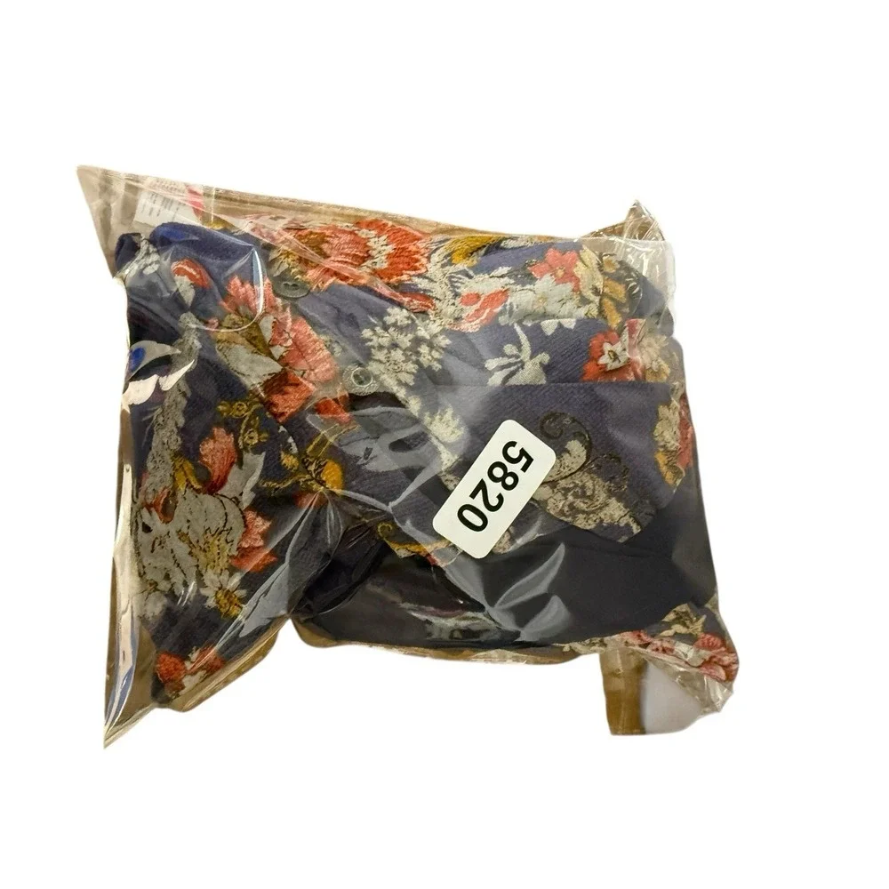 Miss Me Dress Lace Floral Lined High Low‎ Button Front Short Sleeve M